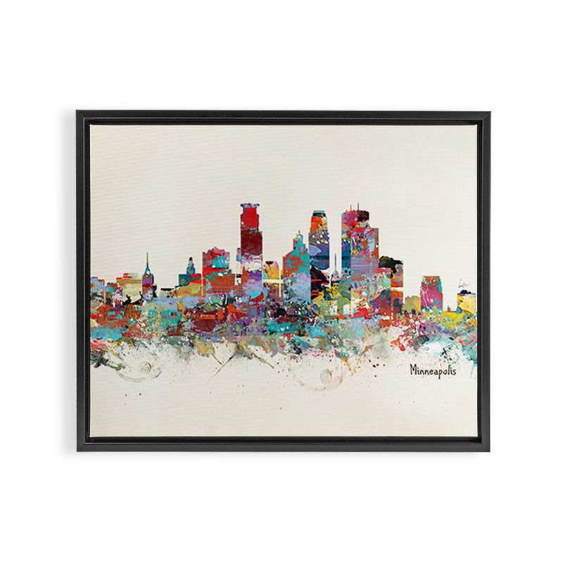 Minneapolis Minnesota skyline Framed Canvas Print Gallery Image 14