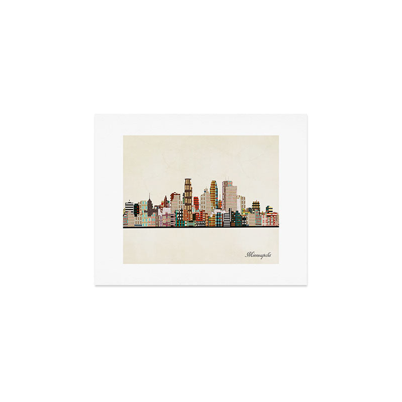 minneapolis skyline Art Print Gallery Image 1