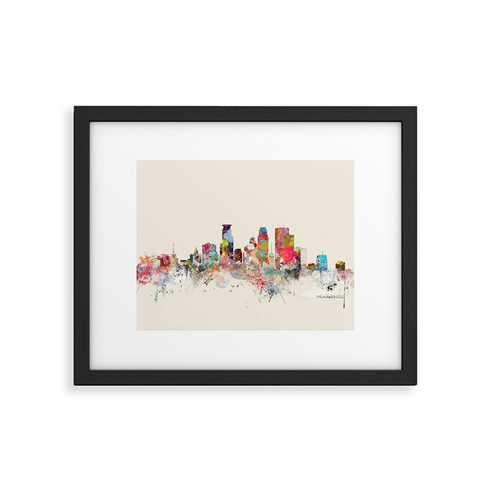 minneapolis skyline Framed Art Print Gallery Image 1