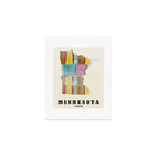 Minnesota state map modern Art Print Gallery Image 1