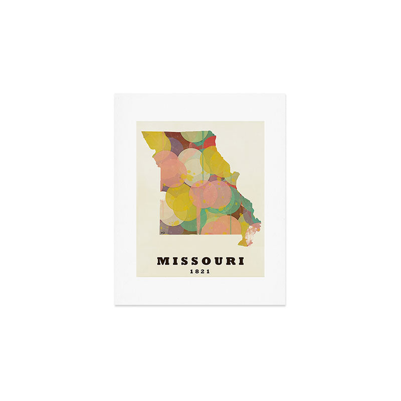 Missouri state map modern Art Print Gallery Image 1