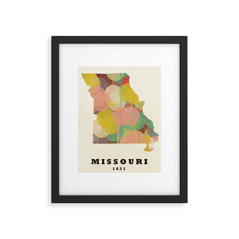 Missouri state map modern Framed Art Print Gallery Image 4
