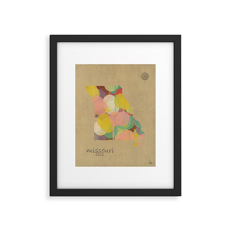 Missouri state map  Framed Art Print Gallery Image 5