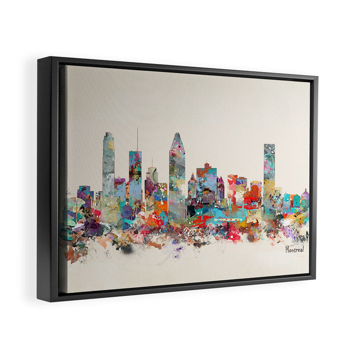 Montreal Quebec skyline Framed Canvas Print Gallery Image 1
