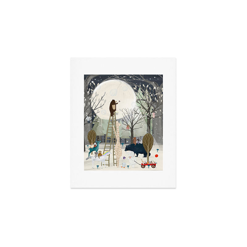 mr bear paints the moon Art Print Gallery Image 1