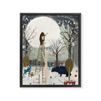 mr bear paints the moon Framed Canvas Print Gallery Image 6
