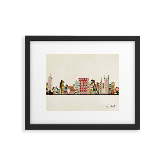 nashville tennessee skyline Framed Art Print Gallery Image 1