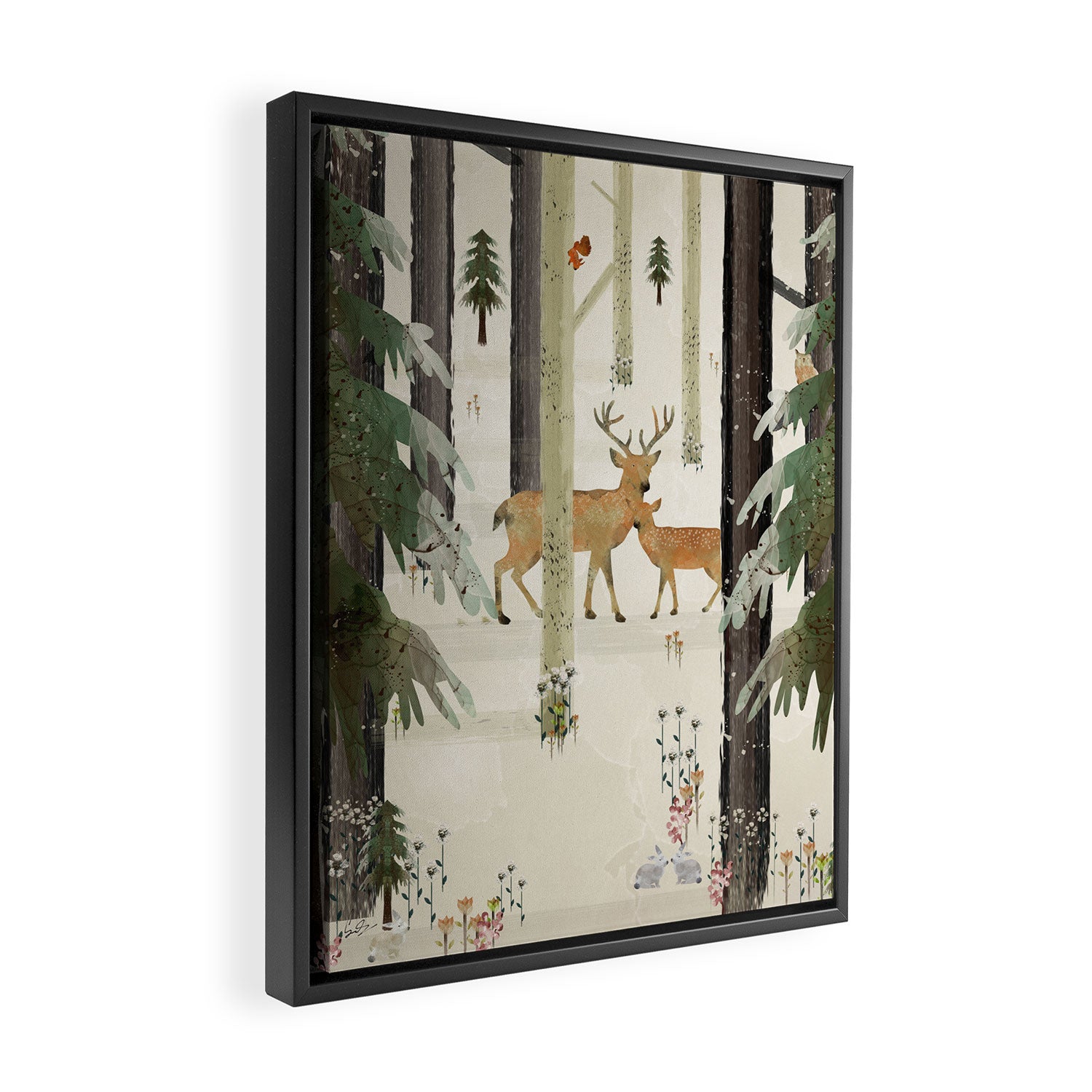 nature's way the deer Framed Canvas Print Gallery Image 2