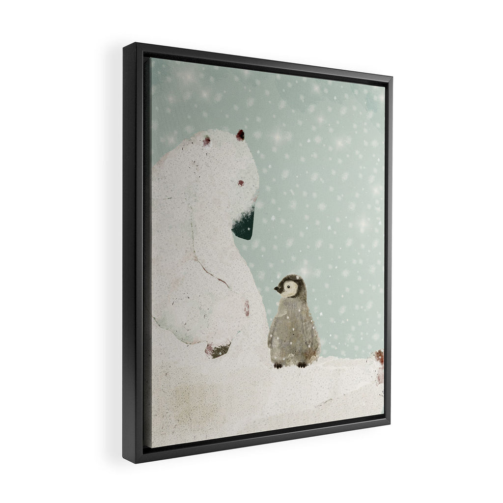penguin and bear Framed Canvas Print Gallery Image 2