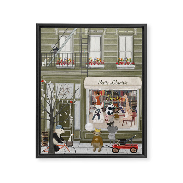 petite librairie Framed Canvas Print Gallery Image 1