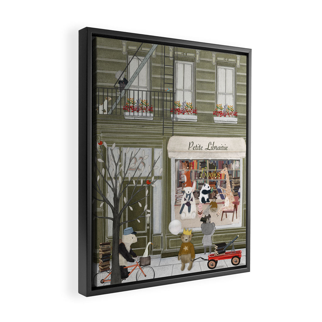 petite librairie Framed Canvas Print Gallery Image 2