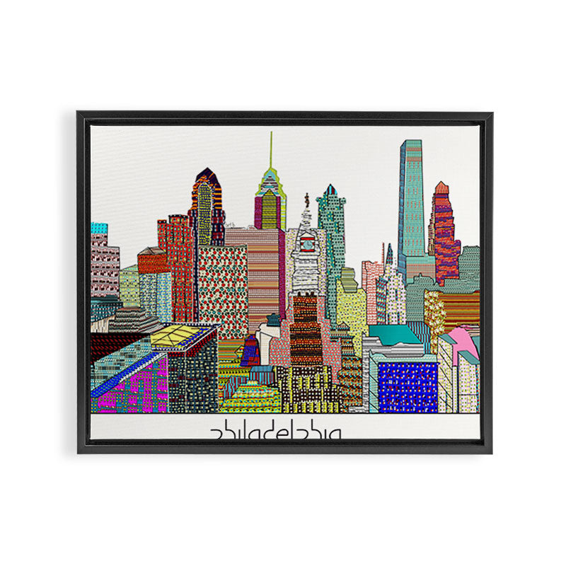 Philadelphia city sklyine Framed Canvas Print Gallery Image 2