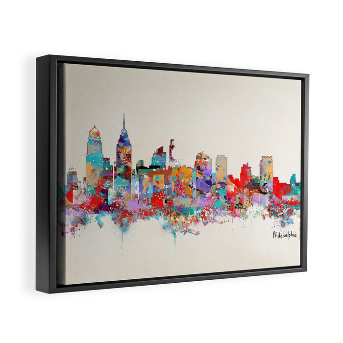 Philadelphia Pennsylvania skyline Framed Canvas Print Gallery Image 1