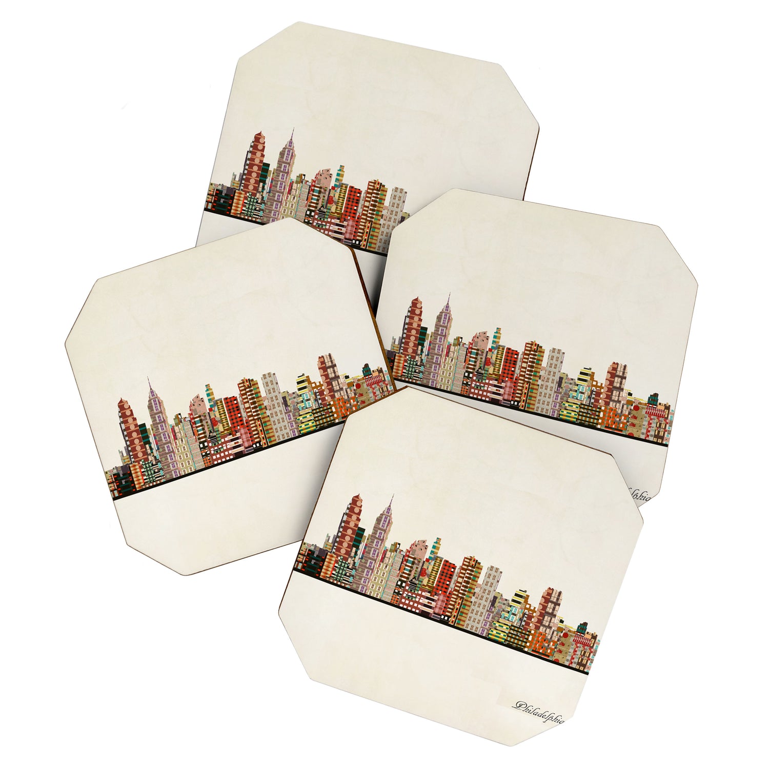 philadelphia skyline Coaster Gallery Image 1