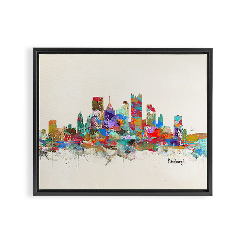Pittsburgh Pennsylvania skyline Framed Canvas Print Gallery Image 2