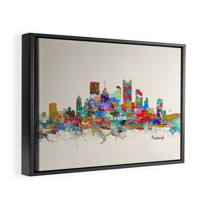 Pittsburgh Pennsylvania skyline Framed Canvas Print Gallery Image 1