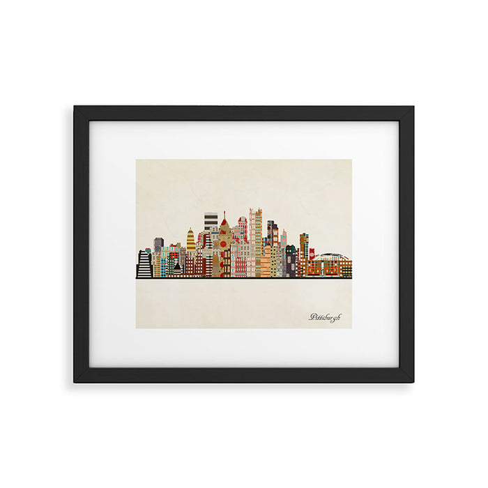 pittsburgh skyline Framed Art Print Gallery Image 1