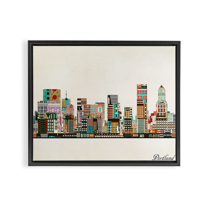 portland oregon skyline Framed Canvas Print Gallery Image 1