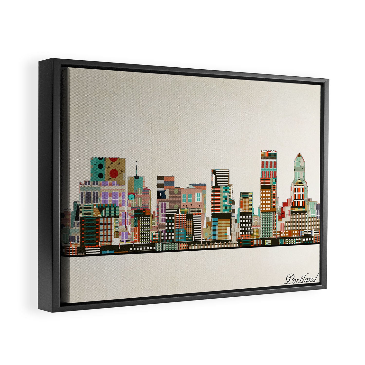 portland oregon skyline Framed Canvas Print Gallery Image 2