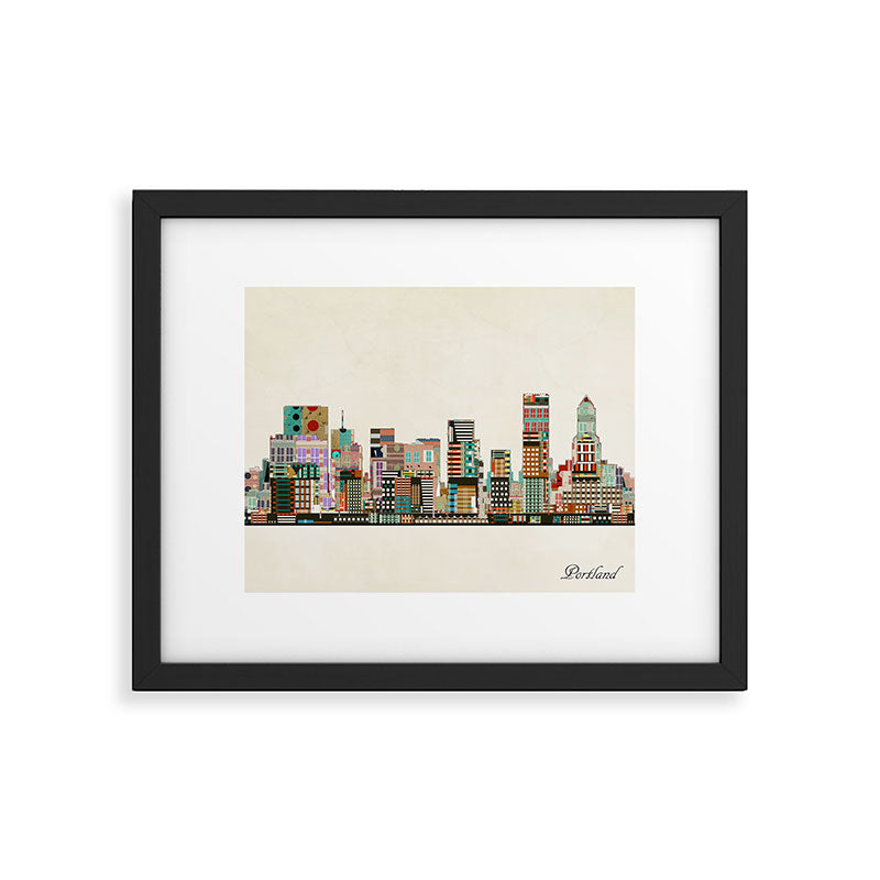 portland oregon skyline Framed Art Print Gallery Image 4