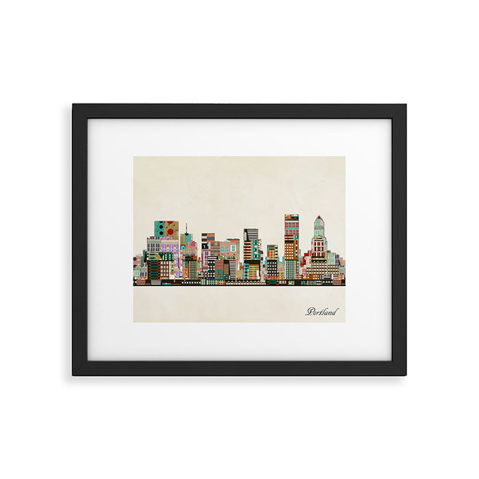 portland oregon skyline Framed Art Print Gallery Image 1