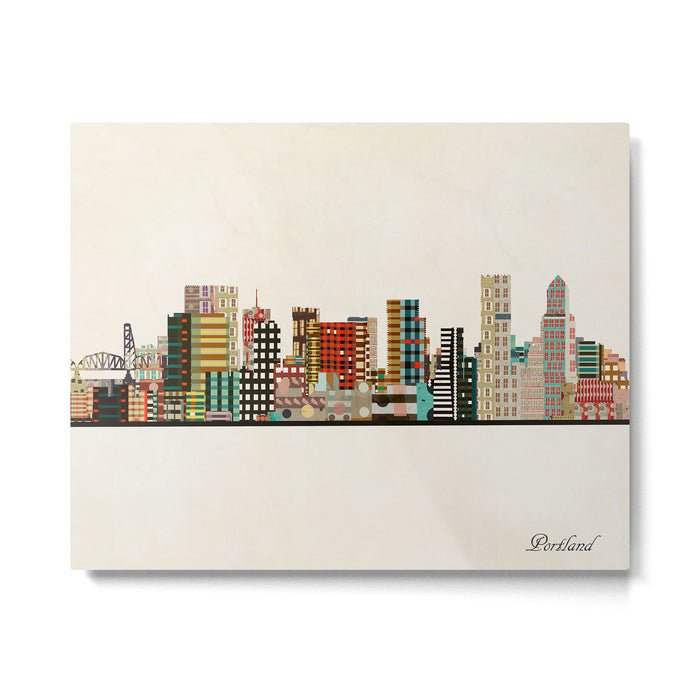 portland skyline Metal Print Gallery Image 1