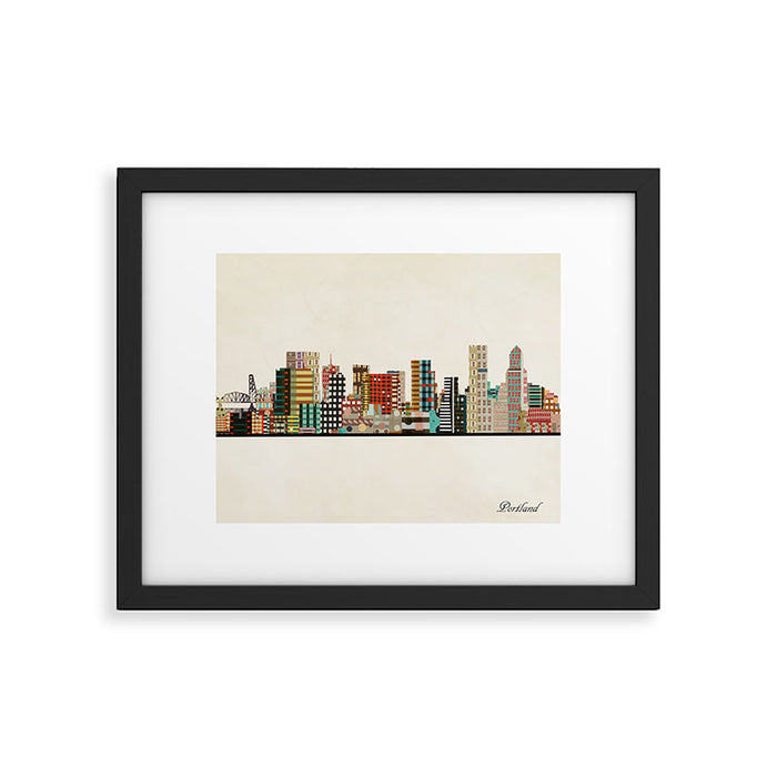 portland skyline Framed Art Print Gallery Image 1