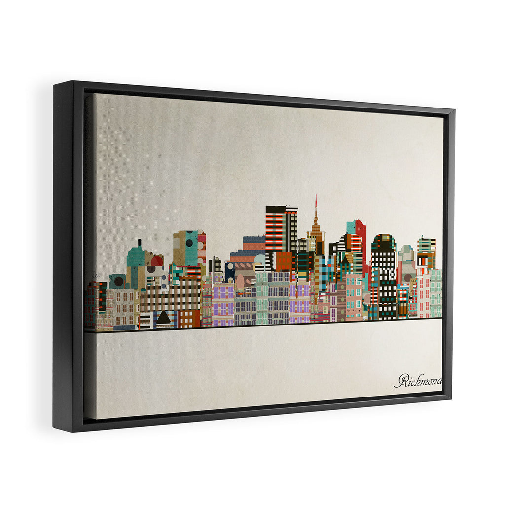 richmond virginia skyline Framed Canvas Print Gallery Image 2
