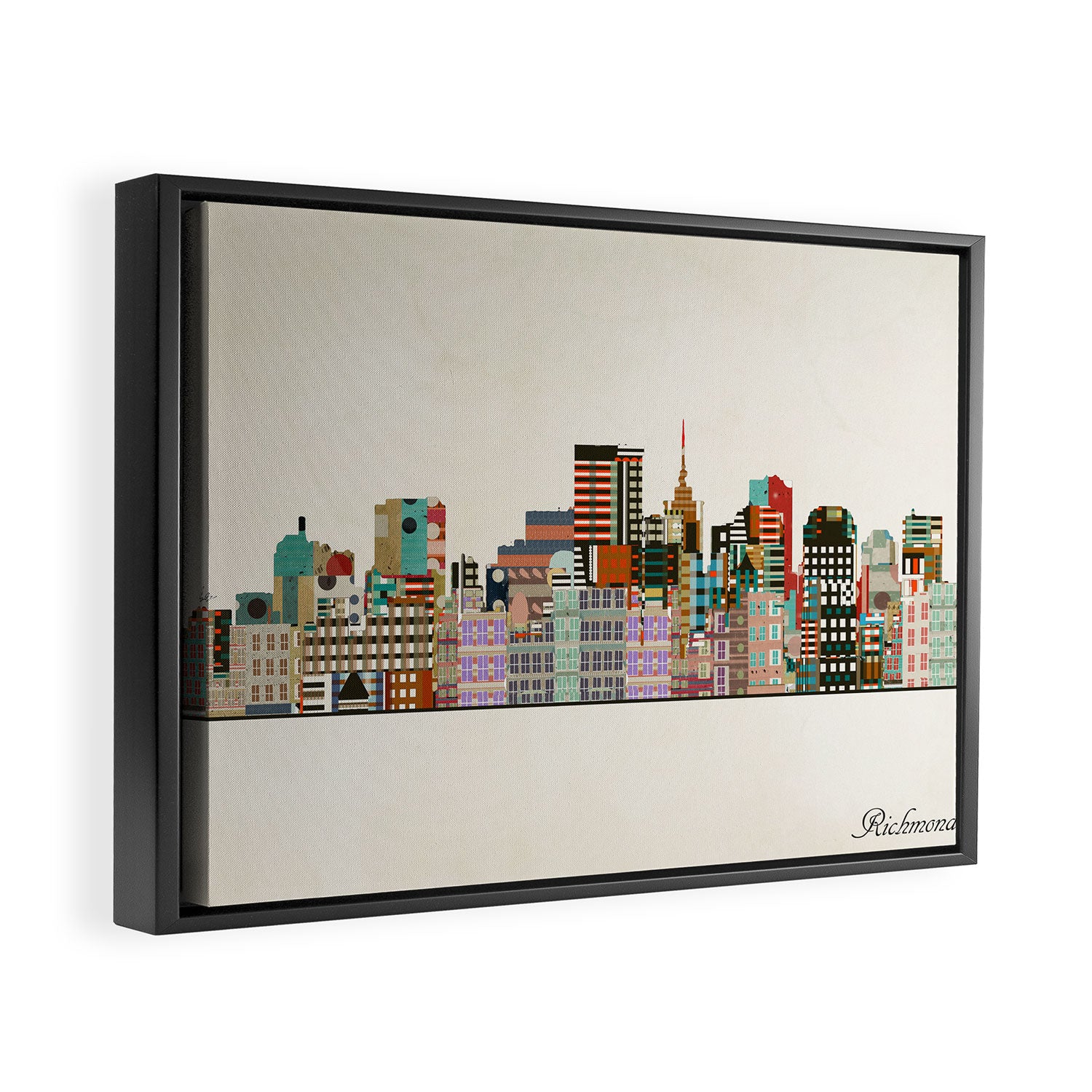 richmond virginia skyline Framed Canvas Print Gallery Image 2