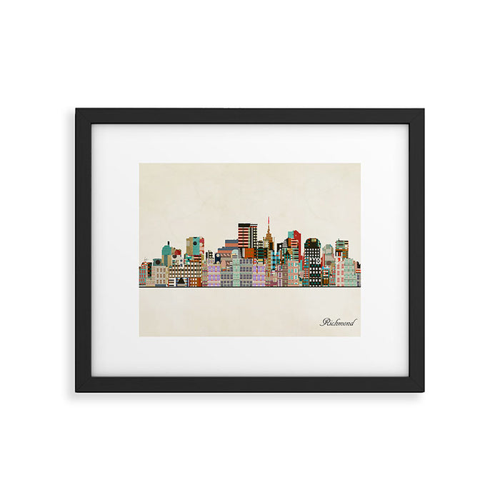 richmond virginia skyline Framed Art Print Gallery Image 1