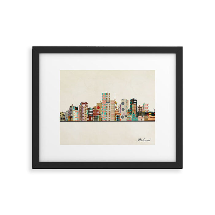 richmond virginia skyline Framed Art Print Gallery Image 1
