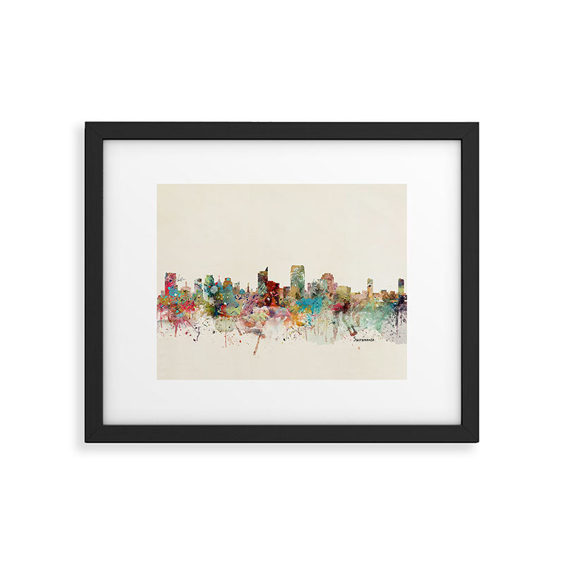 sacramento california skyline Framed Art Print Gallery Image 4