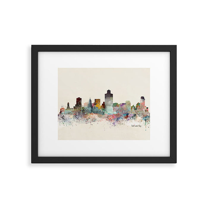 salt lake city skyline Framed Art Print Gallery Image 1