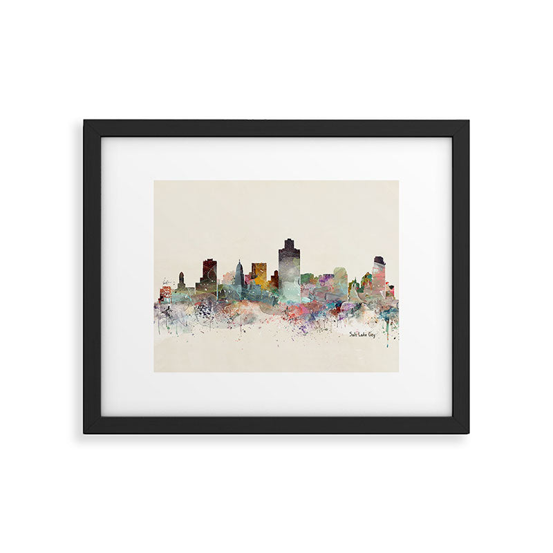 salt lake city skyline Framed Art Print Gallery Image 4