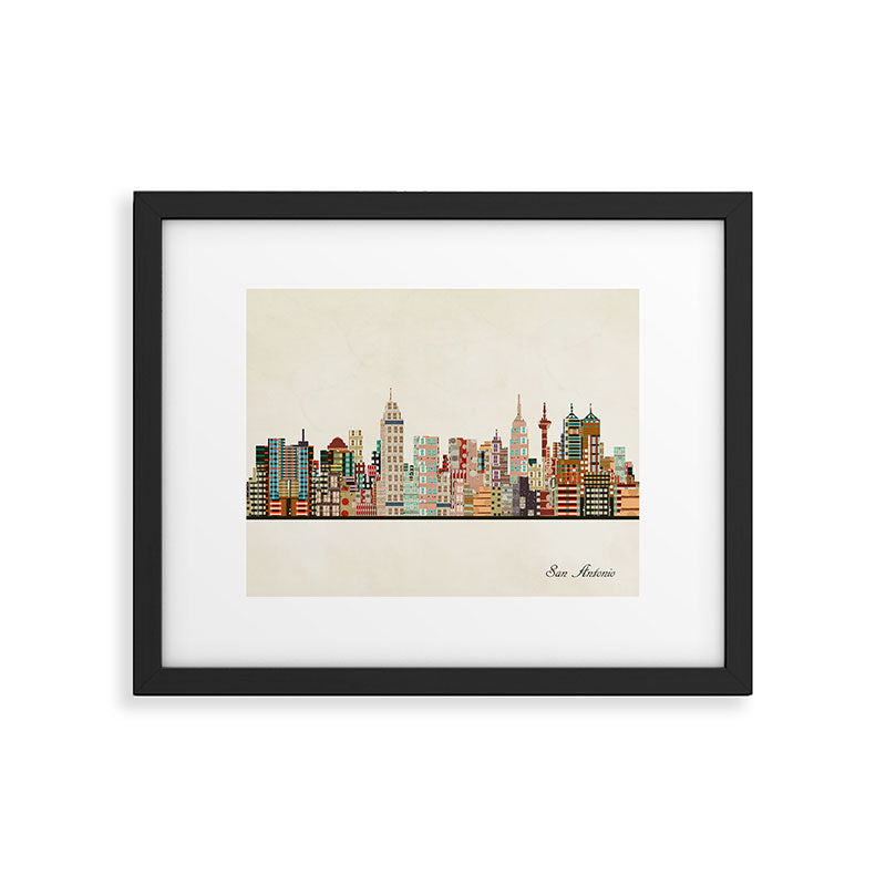 san antonio skyline Framed Art Print Gallery Image 6