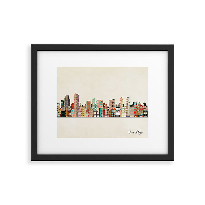 san diego skyline Framed Art Print Gallery Image 1