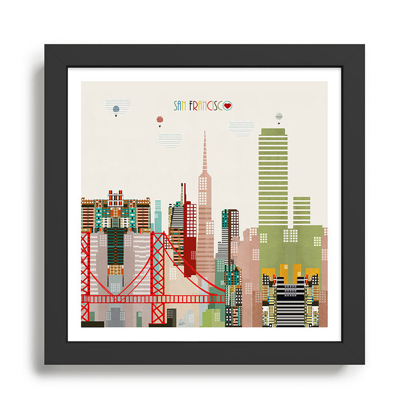 san francisco skyline Framed Art Print Gallery Image 1