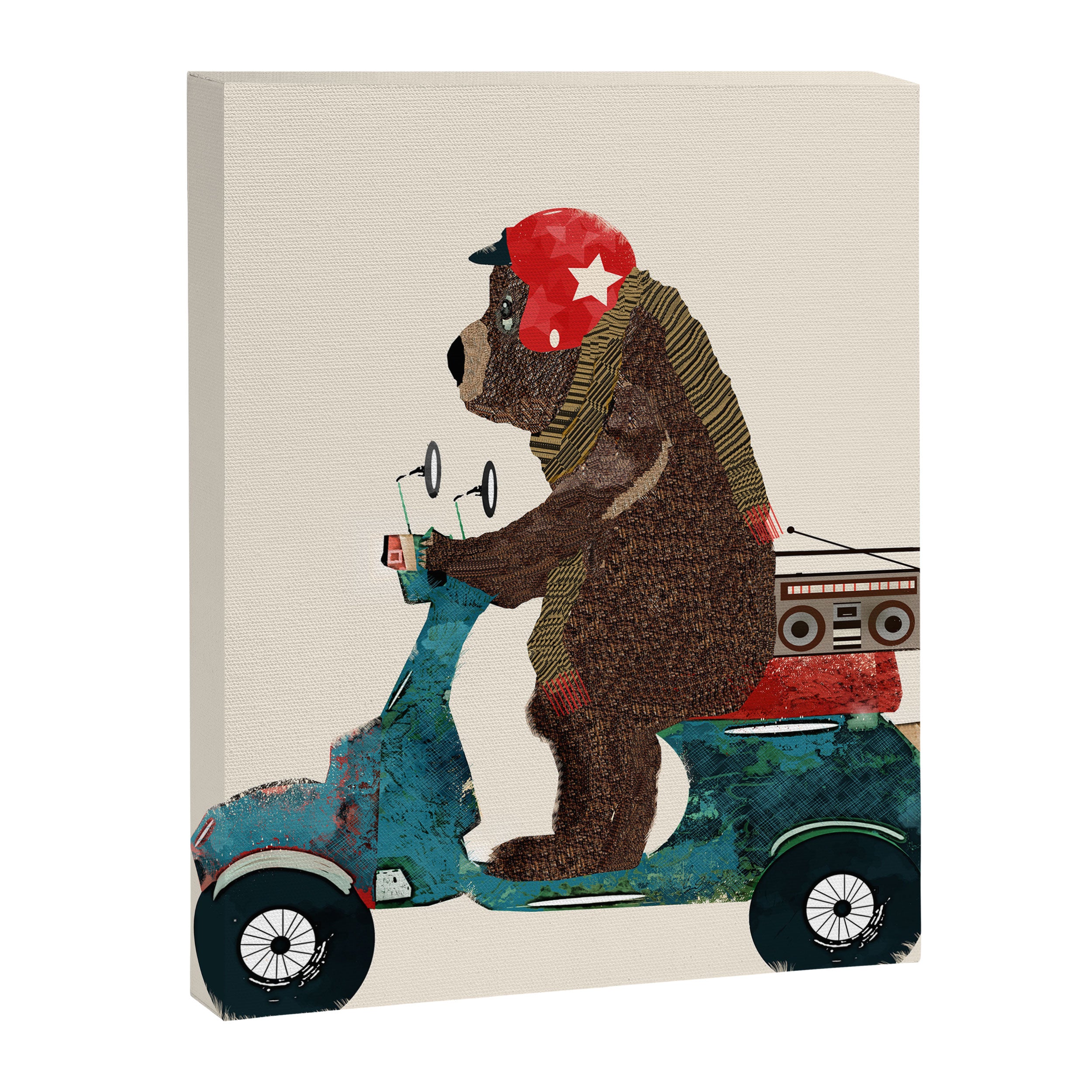 scooter bear Canvas Print Gallery Image 6