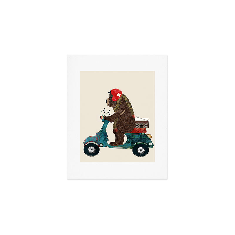 scooter bear Art Print Gallery Image 1