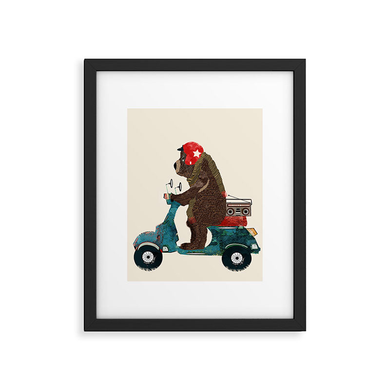scooter bear Framed Art Print Gallery Image 5
