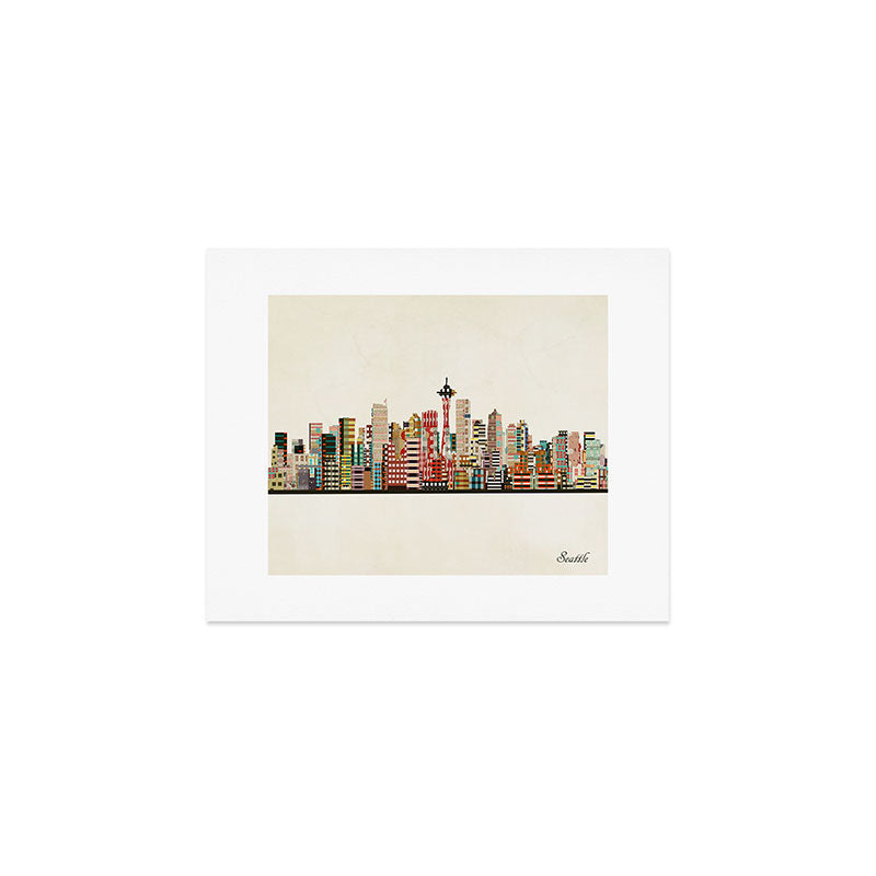 seattle city skyline Art Print Gallery Image 1