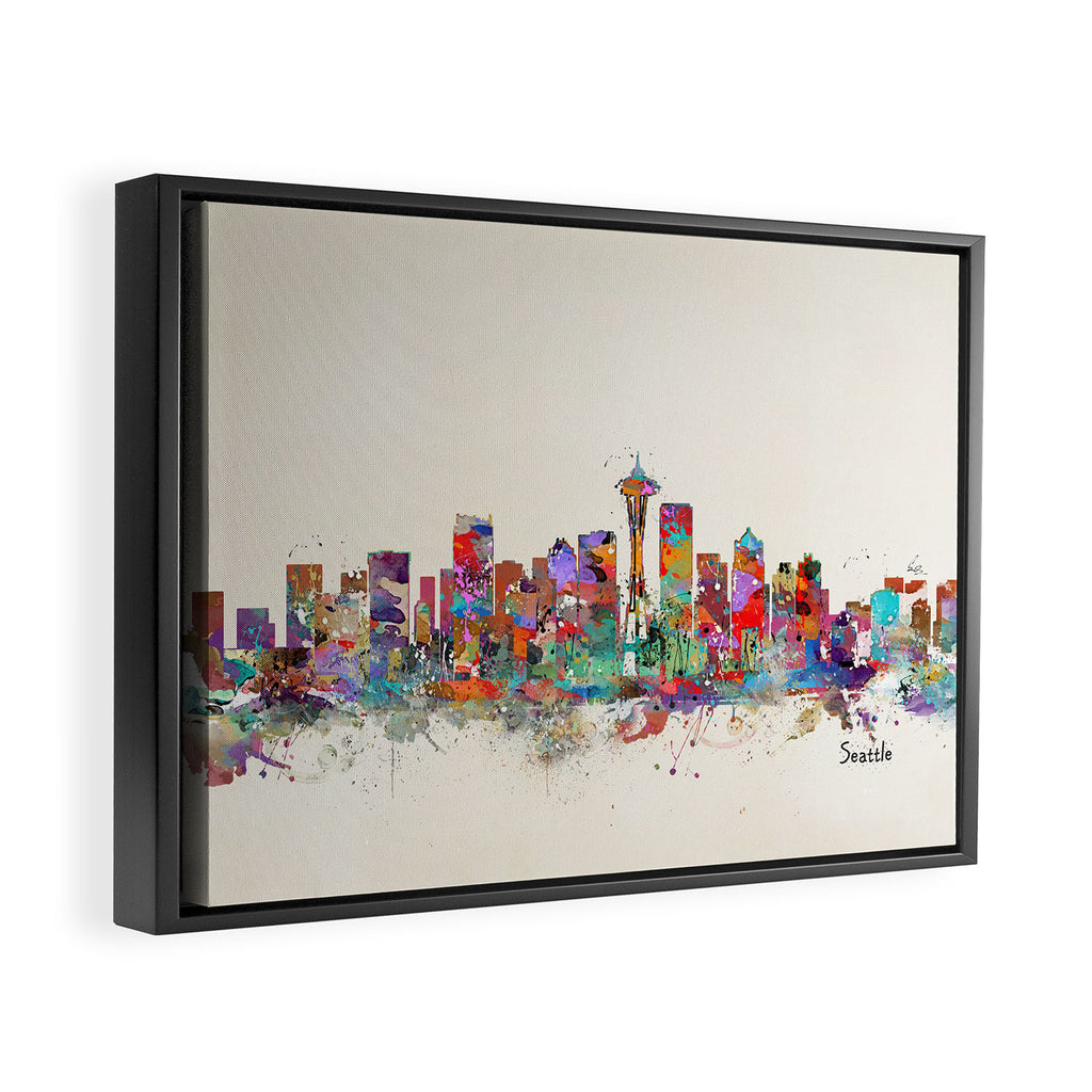 Seattle Washington skyline Framed Canvas Print Gallery Image 6