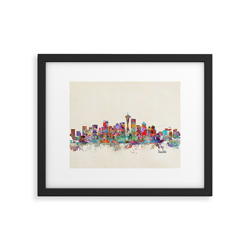 Seattle Washington skyline Framed Art Print Gallery Image 5