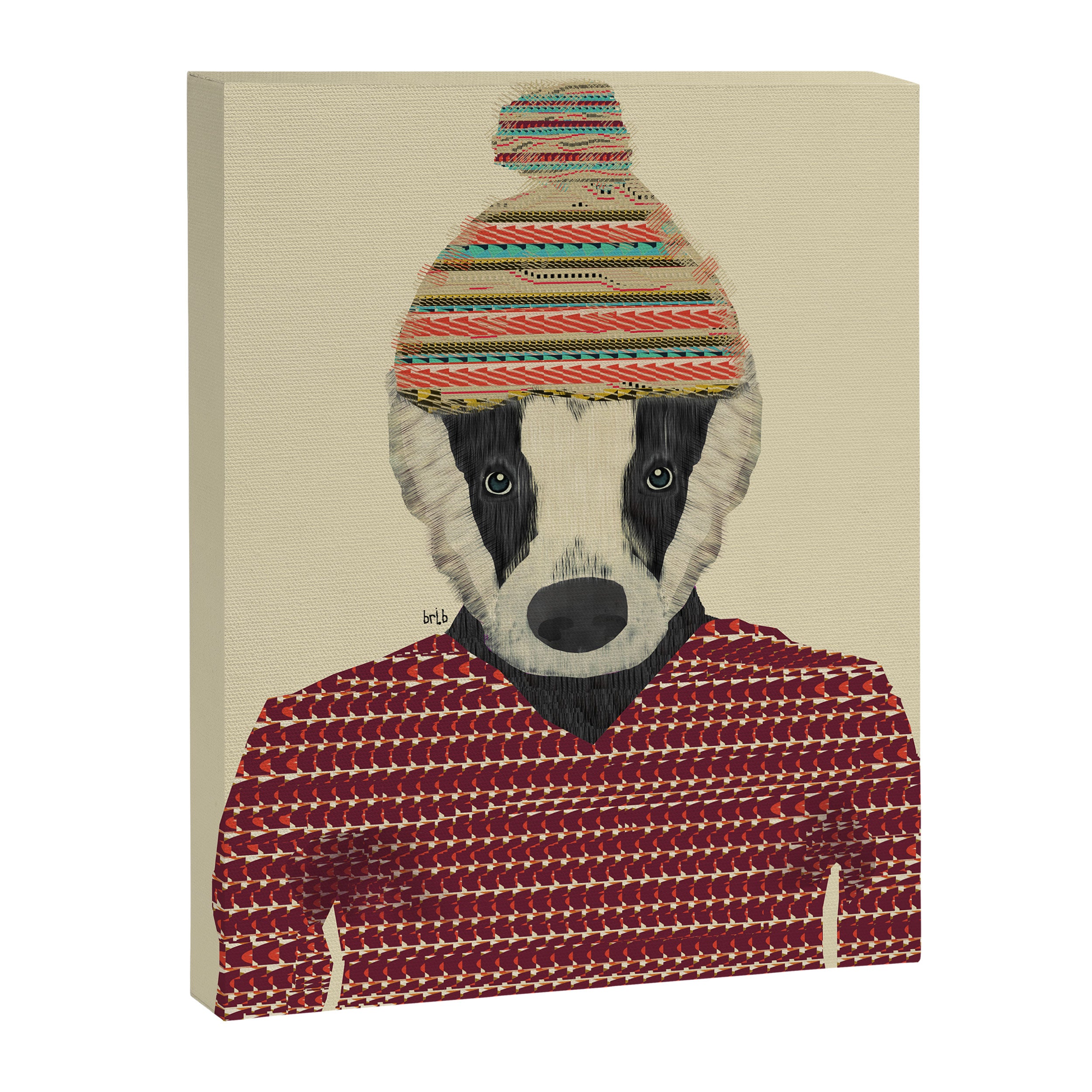 seb the badger  Canvas Print Gallery Image 6