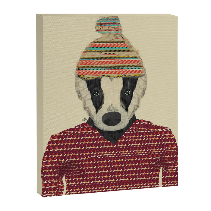 seb the badger  Canvas Print Gallery Image 1