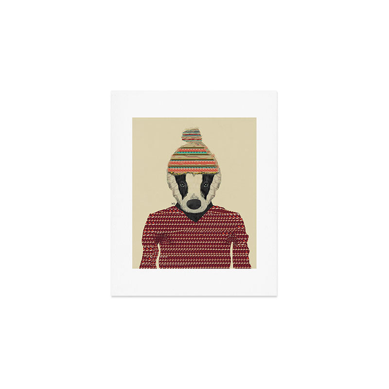 seb the badger  Art Print Gallery Image 1
