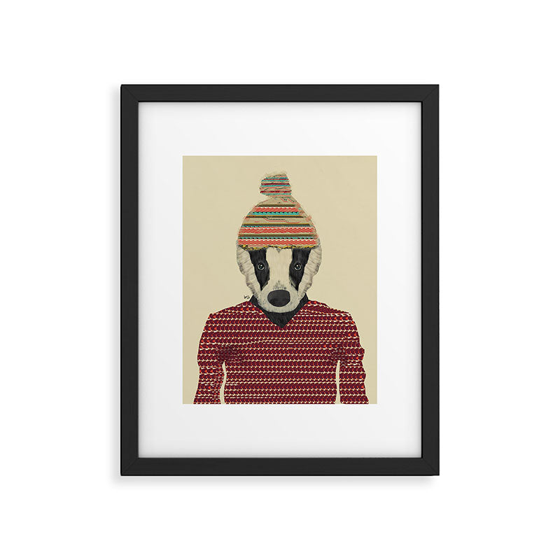 seb the badger  Framed Art Print Gallery Image 5
