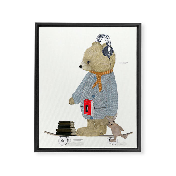 skate bear Framed Canvas Print Gallery Image 1