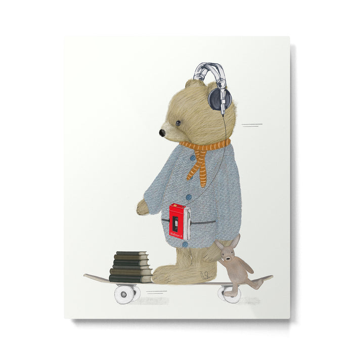 skate bear Metal Print Gallery Image 1