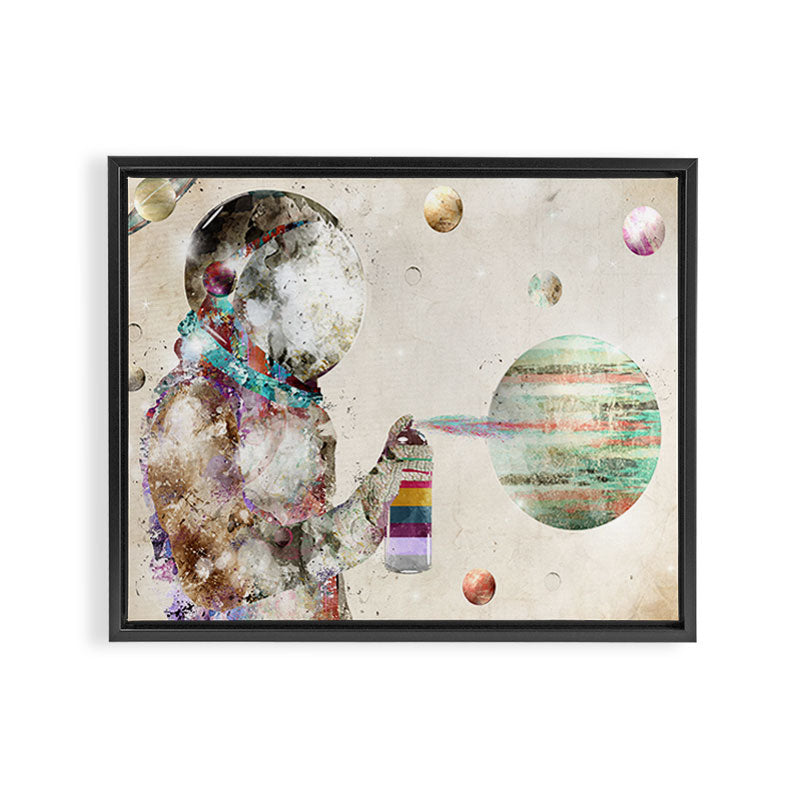 space graffiti Framed Canvas Print Gallery Image 2